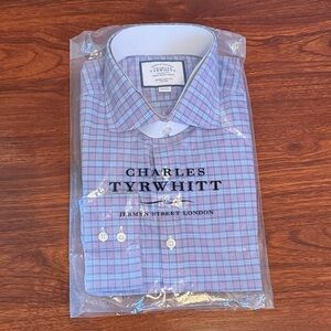 Charles Tyrwhitt Men's Extra Slim Fit Plaid Button Down Shirt